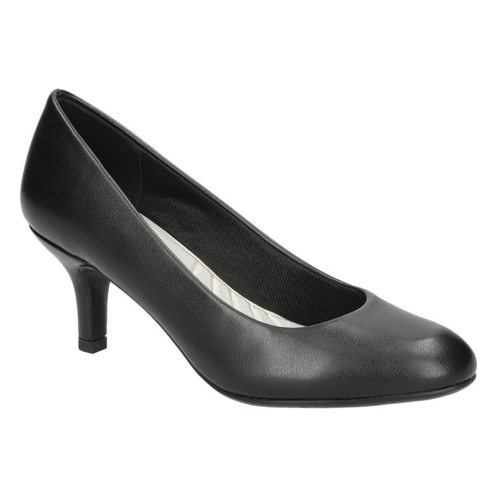 Easy Spirit Black Heels with Rounded Toe and Moderate Heel
